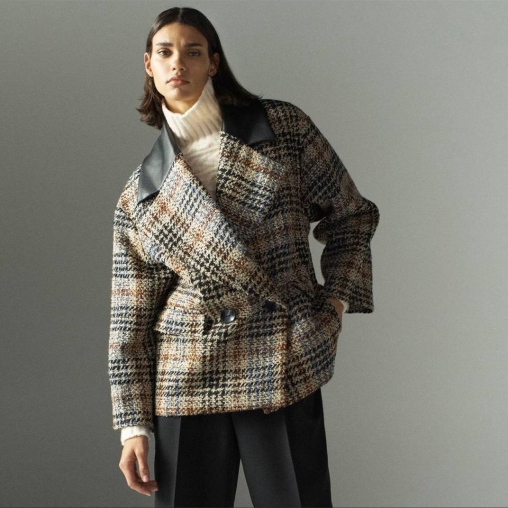 ZARA plaid combination blazer